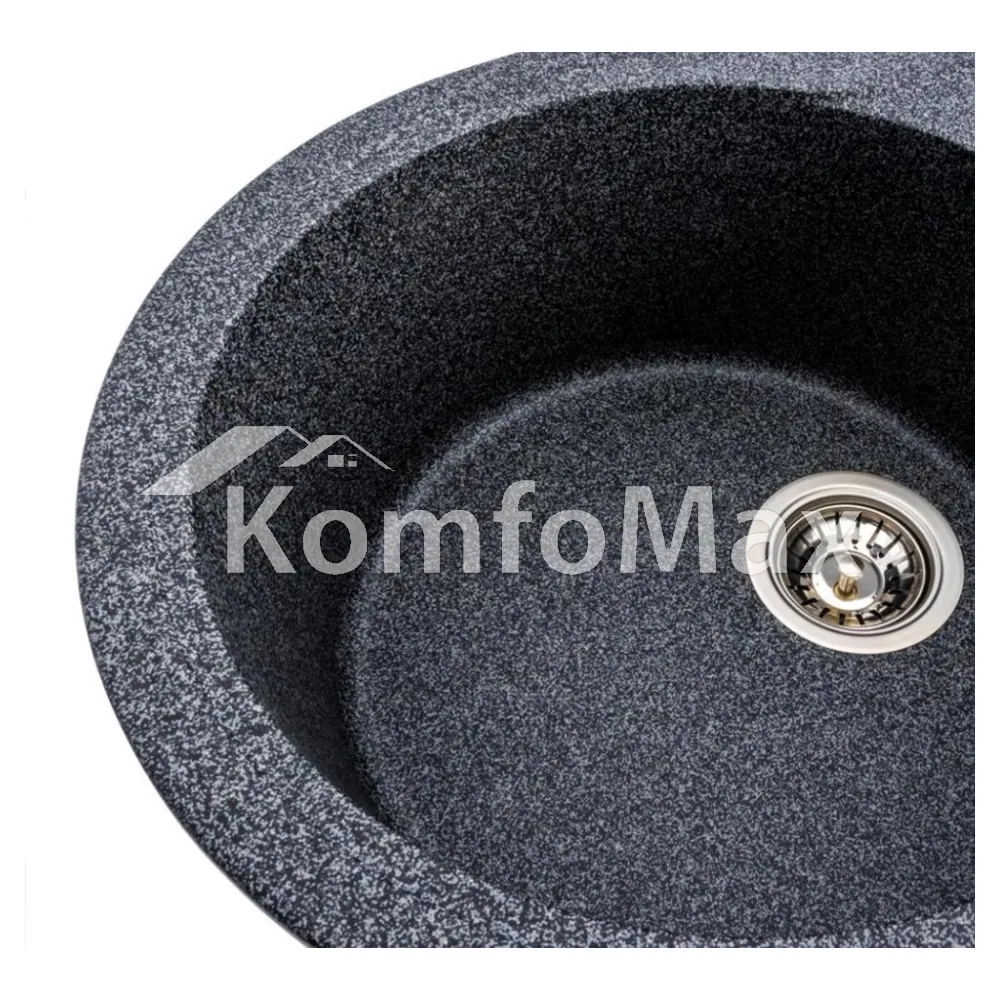Гранітна мийка для кухні Platinum 5847 ONYX матова Графіт  - фото 3