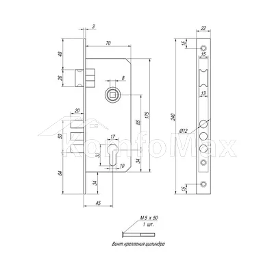 Комплект замка Apecs 2223- CR хром
