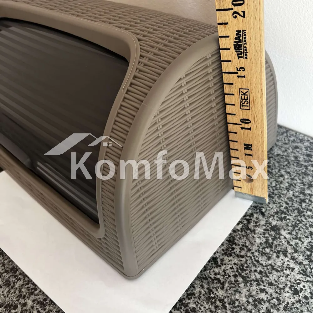 Хлібниця Dunya Plastic РОТАНГ 41,4х26,9х18,1см. бежевий  - фото 9