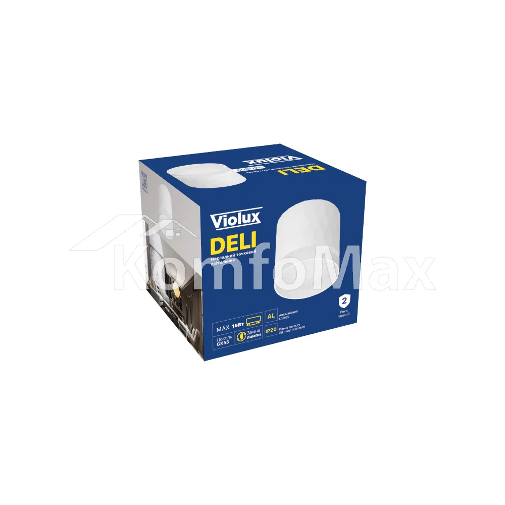 Накладний точковий світильник Violux DELI GX53 3400002 білий  - фото 1