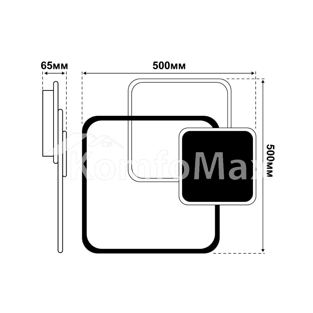 LED світильник VIOLUX smart TRIO квадрат 80W 3000-5000K IP20 220375  - фото 1