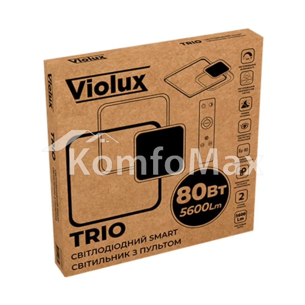 LED світильник VIOLUX smart TRIO квадрат 80W 3000-5000K IP20 220375  - фото 3