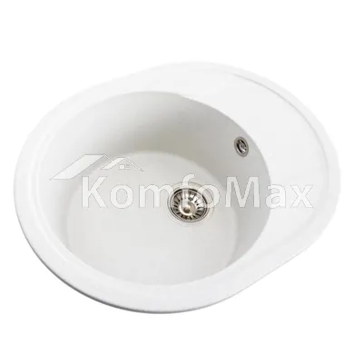 Гранітна мийка для кухні Platinum 5847 ONYX матова Біла в крапку