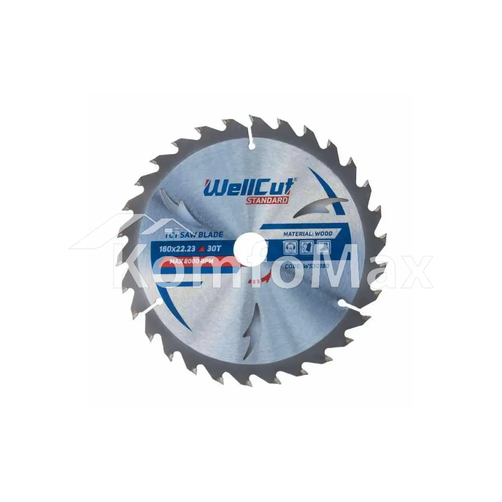 Диск пиляльний Wellcut Standart 180х22.23 30T 