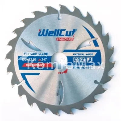 Диск пиляльний Wellcut Standart 150х22,23 24T