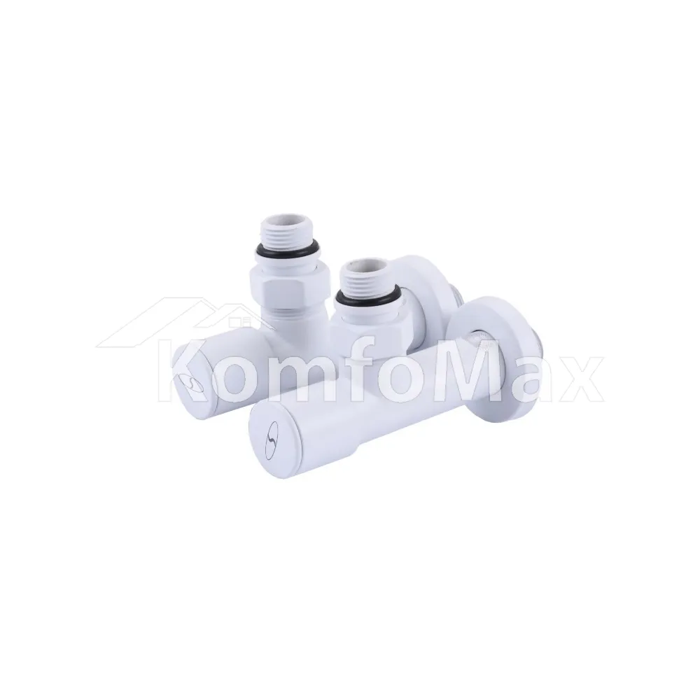 Комплект кранів для рушникосушки SOLOMON LUX 1/2″ 7777 білий 