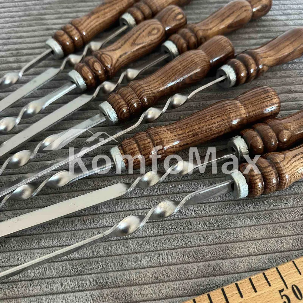 Шампур з деревяною ручкою 61см. (товщина 3мм.) 1шт.  - фото 2