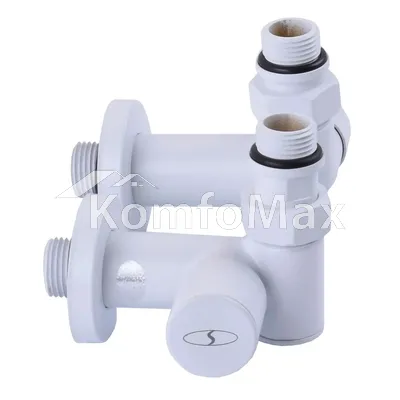 Комплект кранів для рушникосушки SOLOMON LUX 1/2″ WHITE 7777 білий