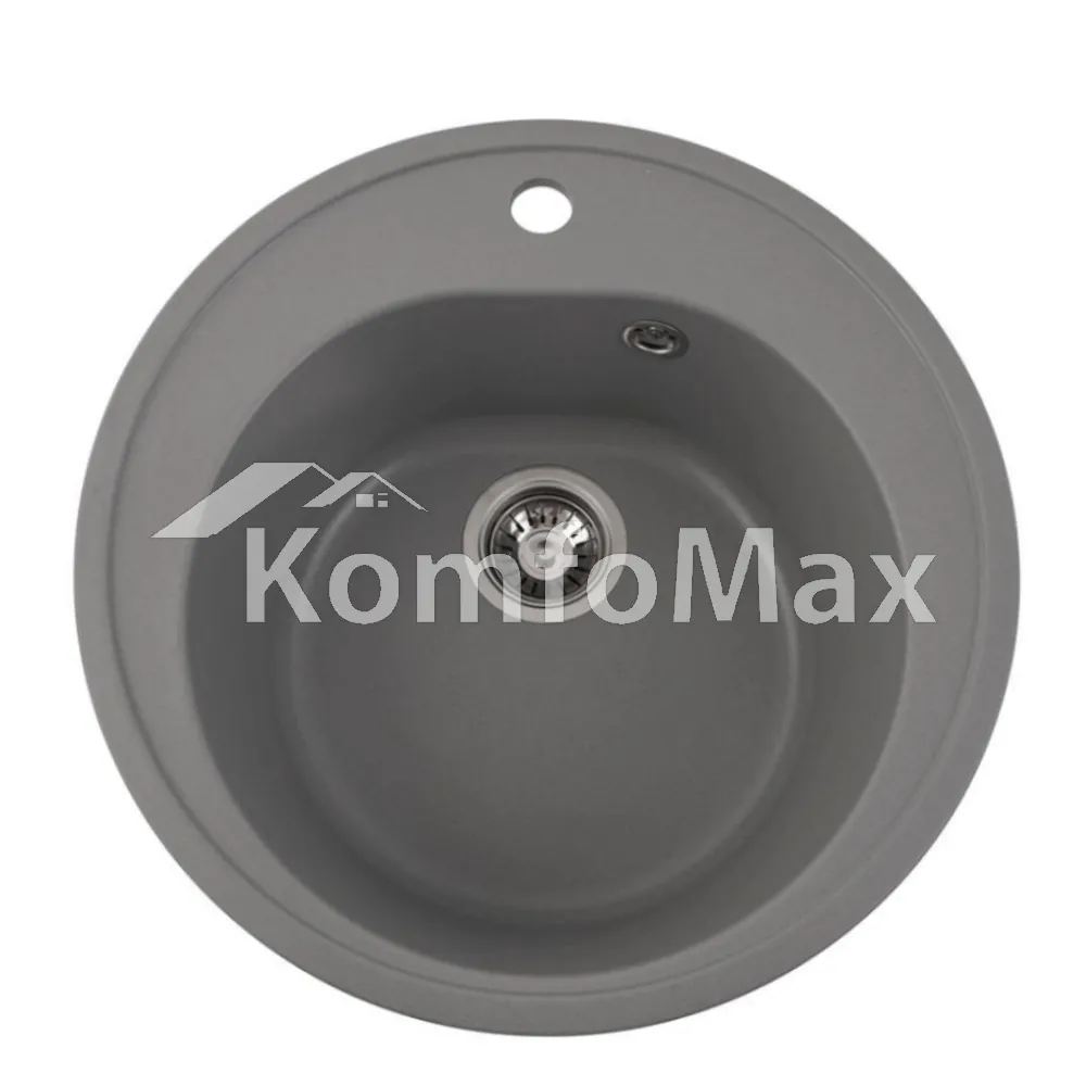 Гранітна мийка для кухні Platinum 510 LUNA матова Сірий металік 