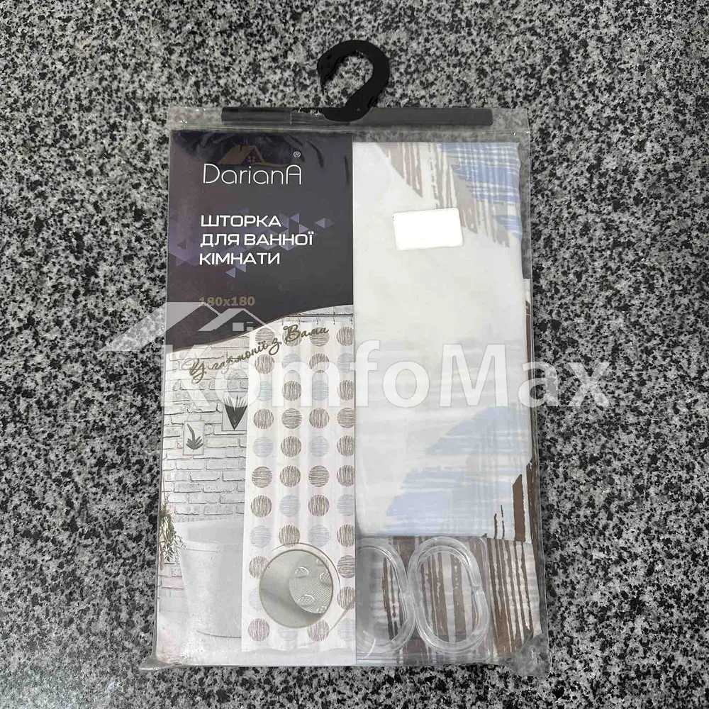 Шторка для ванної Dariana RP-2436-2 180х180см  - фото 1