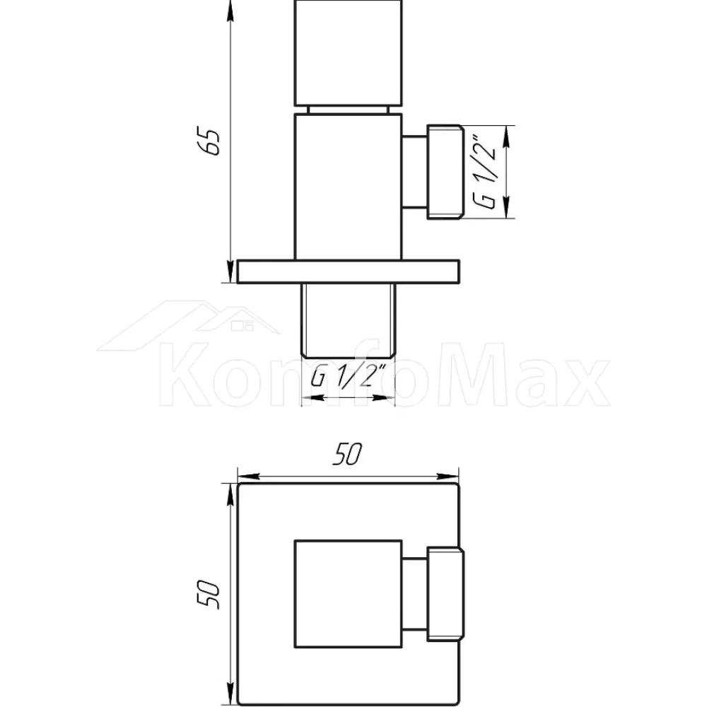 Кран напівобертовий кутовий SOLOMON 1/2″х1/2″ CUBE 7078  - фото 5