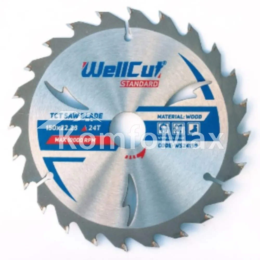 Диск пиляльний Wellcut Standart 150х22,23 24T 