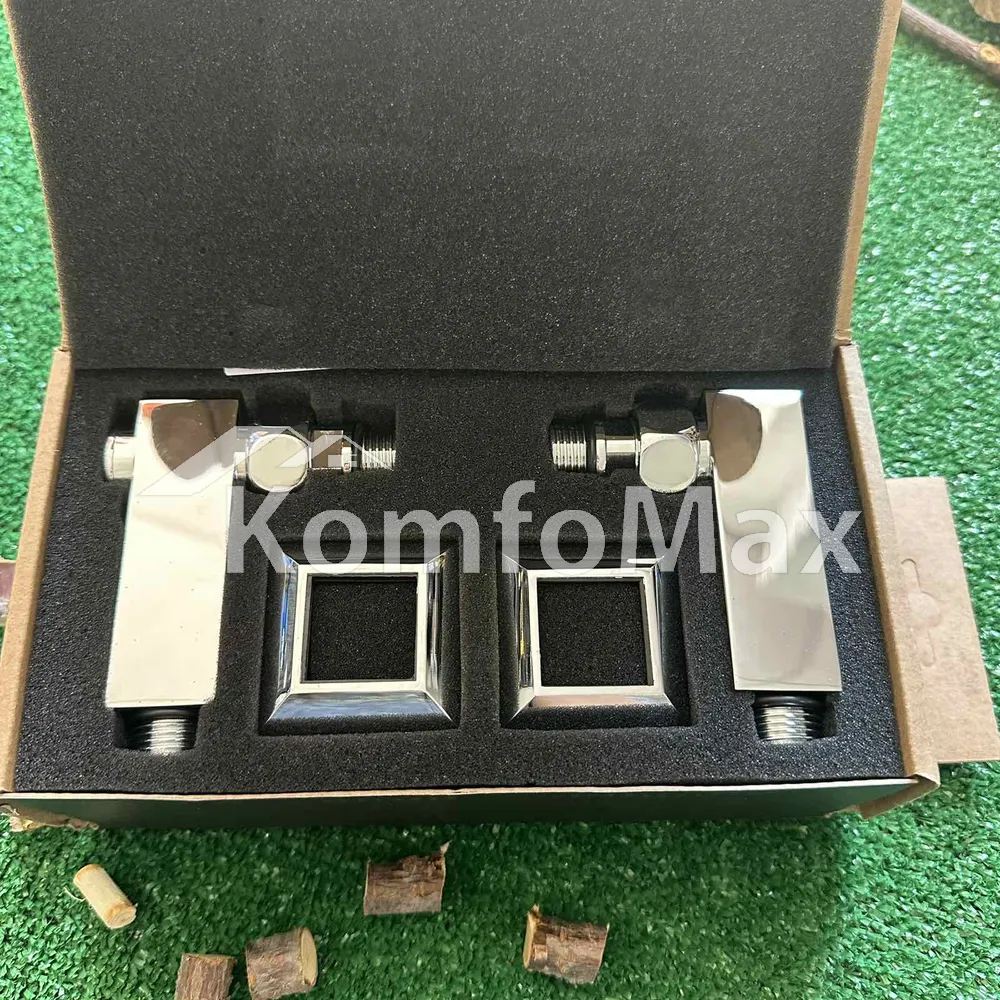 Комплект кранів для рушникосушки SOLOMON LUX 1/2″CUBE CHROM 8888_ТЕН вентильний кутовий з американкою  - фото 1
