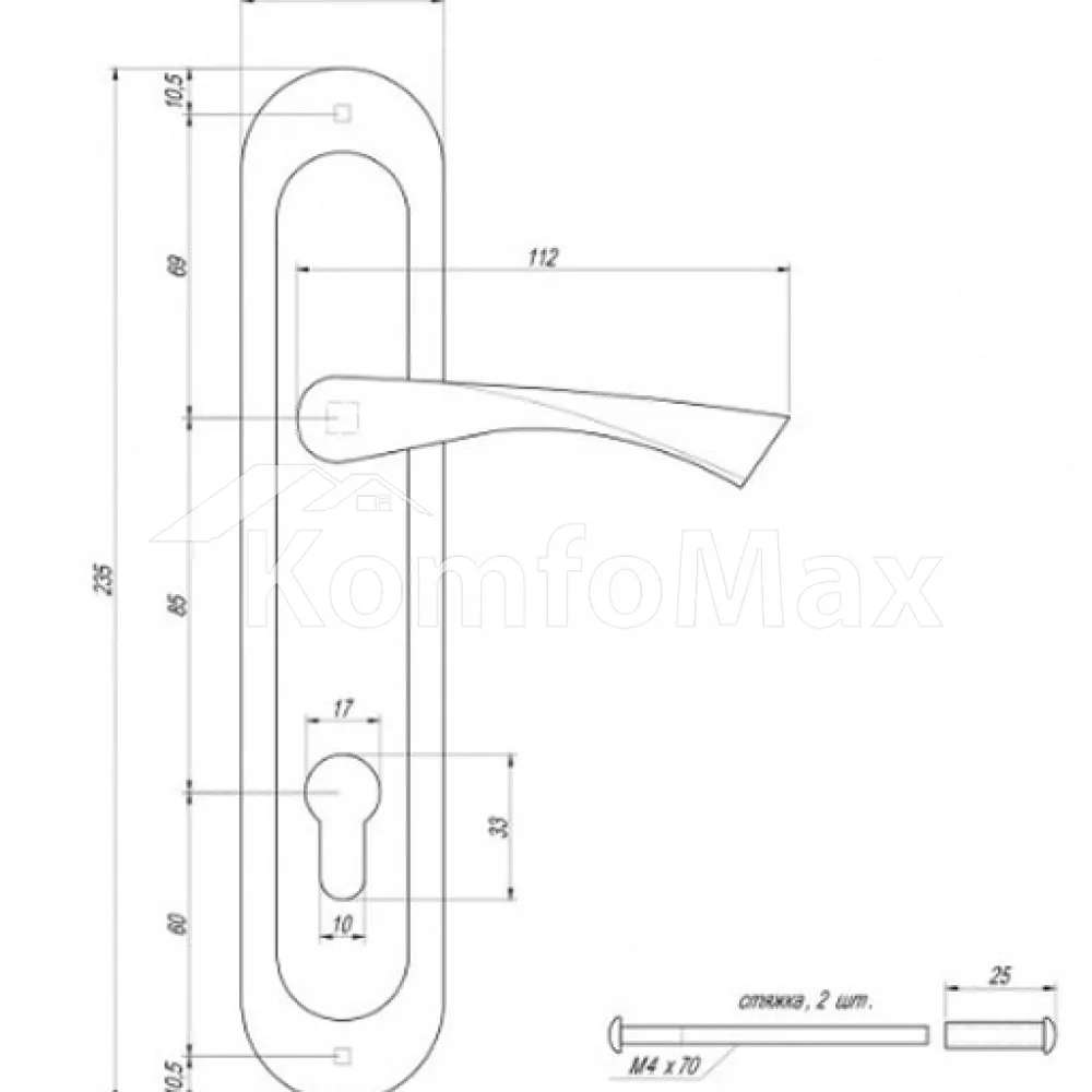 Ручки на планці Avers HP-85.1823- AB бронза  - фото 1