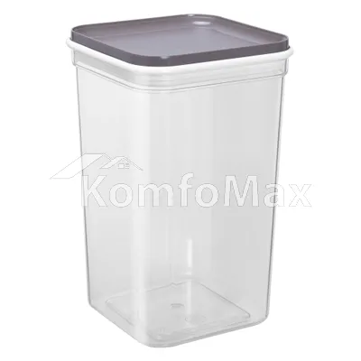 Ємність для сипучих продуктів Фікс 1,3л. прозорий/коричневий