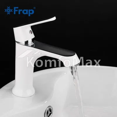 Змішувач для умивальника Frap F1031, латунь білий/хром
