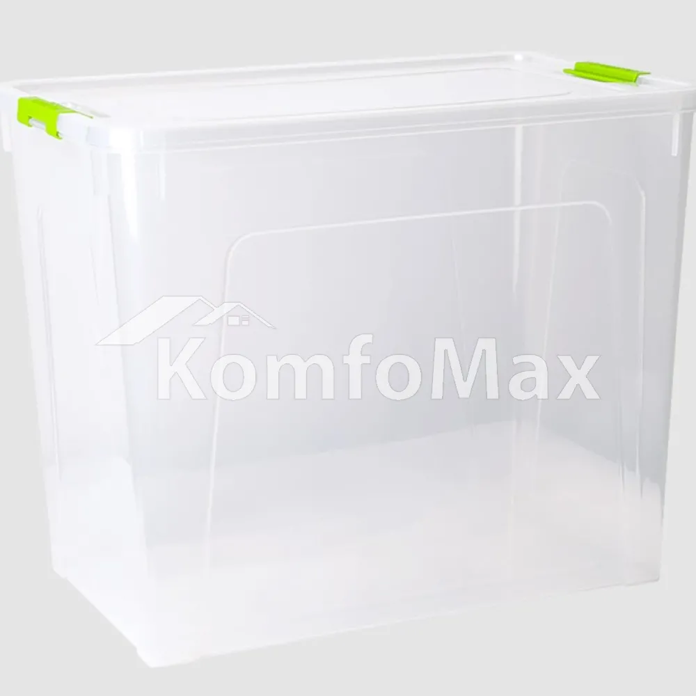 Контейнер Smart Box 40л. 49х32х39см. прозорий/оливковий 