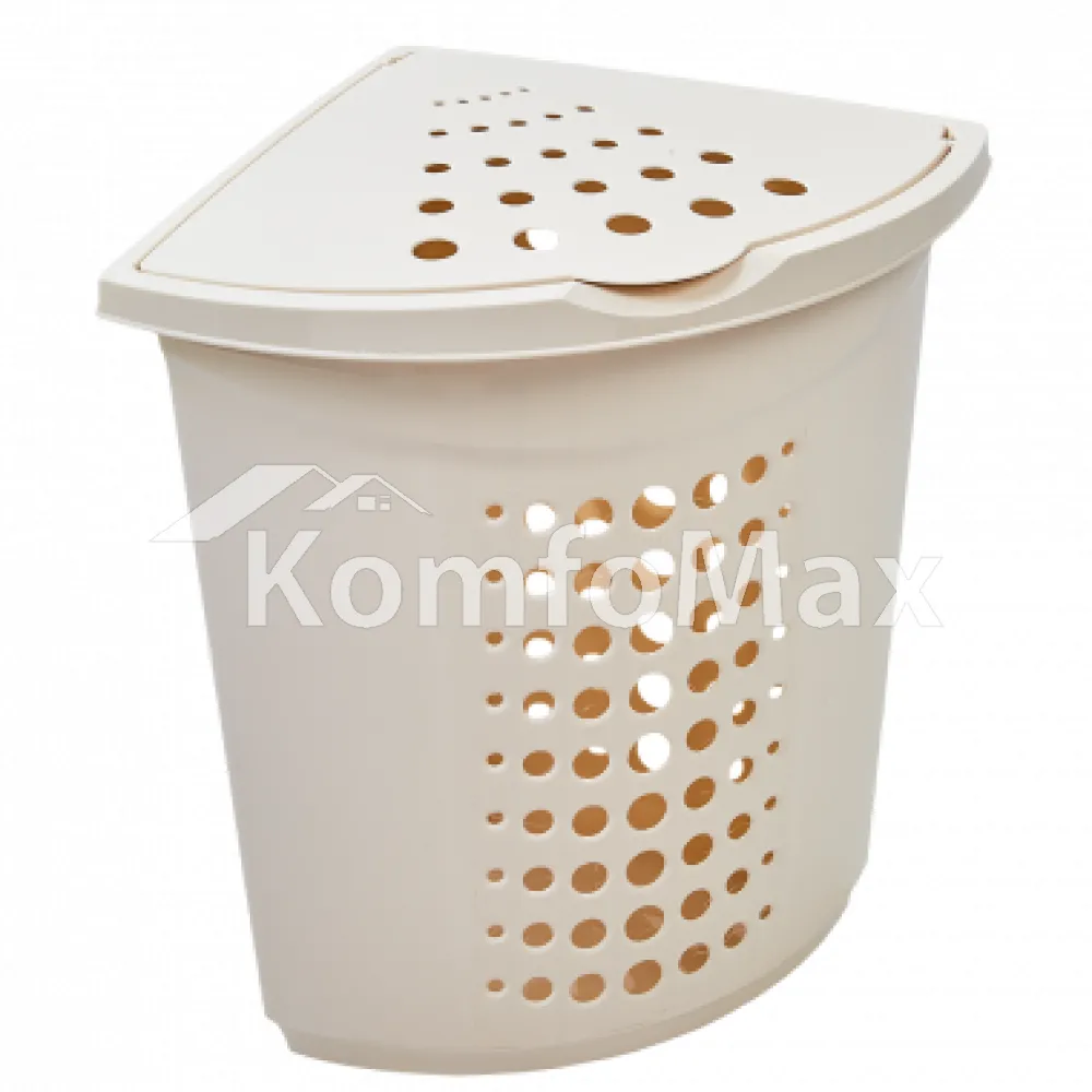 Корзина для білизни кутова 45л. біла роза 