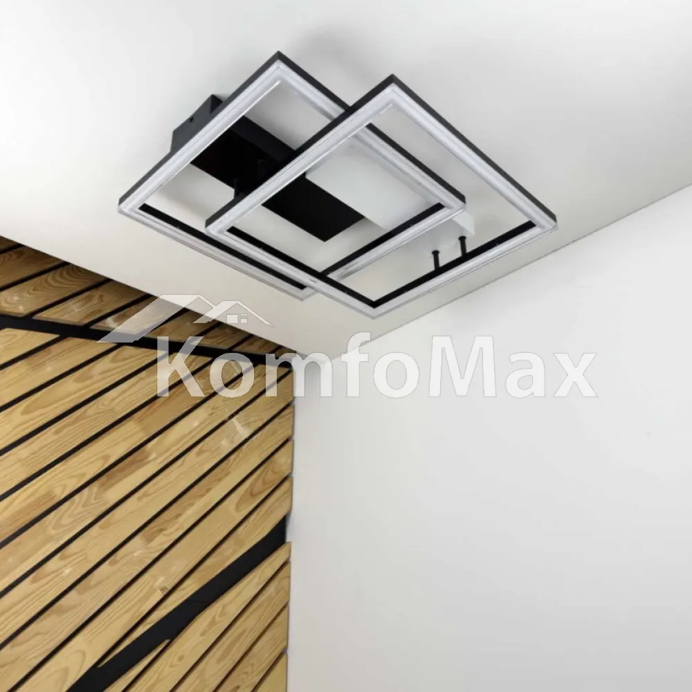LED світильник VIOLUX smart BRIONI-S квадрат 84W 3000-4000-5000K IP20 220705 біло-чорний  - фото 1
