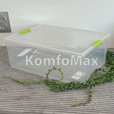 Контейнер Smart Box 11,7л. 39х29х14см. прозорий/оливковий