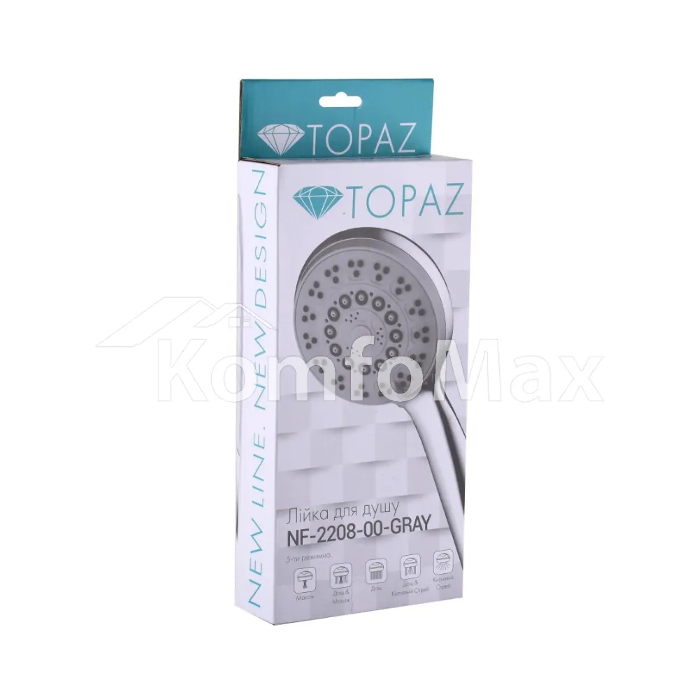 Лійка для душу Topaz NF-2208-00-GRAY  - фото 1