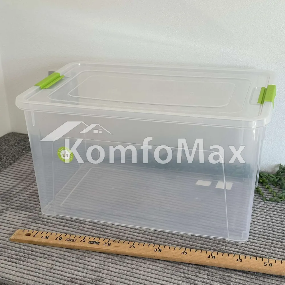 Контейнер Smart Box 27л. 49х32х26см. прозорий/оливковий  - фото 2