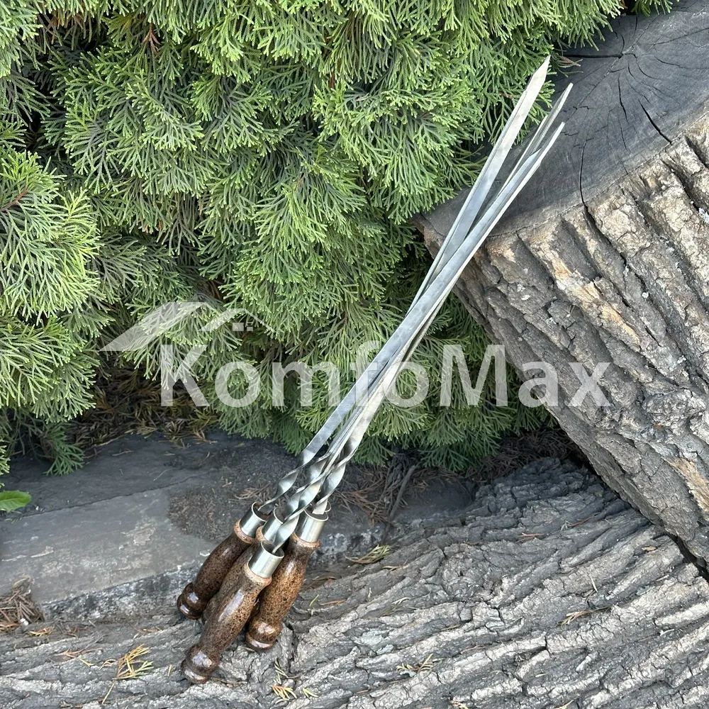Шампур з деревяною ручкою Mzavod 63см. (товщина 3мм.) Мармур  - фото 7