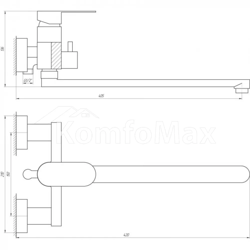 Змішувач для ванни TOPAZ Barts TB 07116-H36, латунь хром  - фото 3