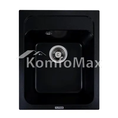 Гранітна мийка для кухні Platinum 4050 KORRADO матова Чорний металік