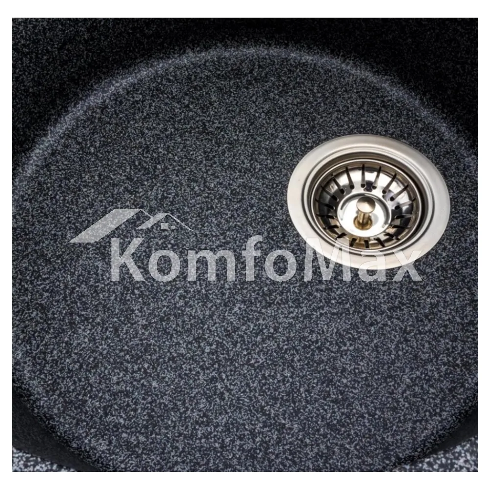 Гранітна мийка для кухні Platinum 5847 ONYX матова Графіт  - фото 4