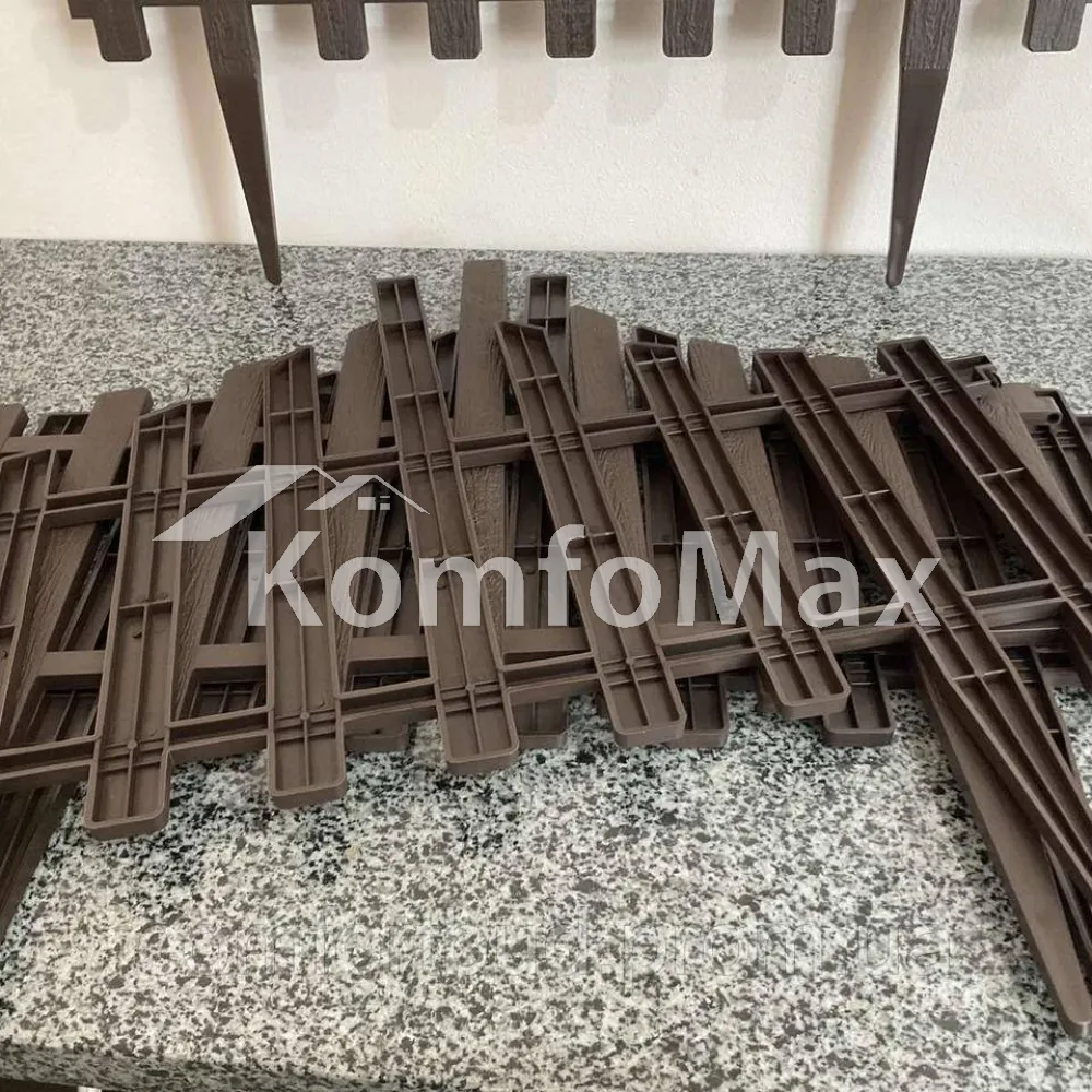 Набір огорожа для газону Алеана Парканчик (4шт-64см.) 2,56м. т.коричневий  - фото 2