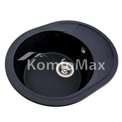 Гранітна мийка для кухні Platinum 5847 ONYX чорний металік