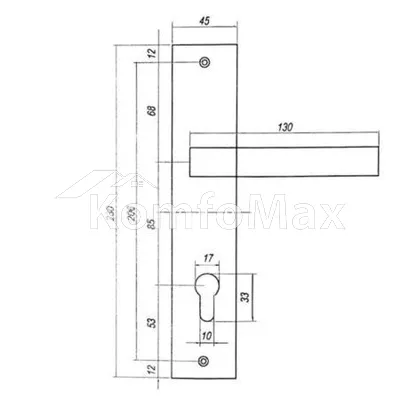 Ручки на планці CordonTeh HP-85.101 GRF