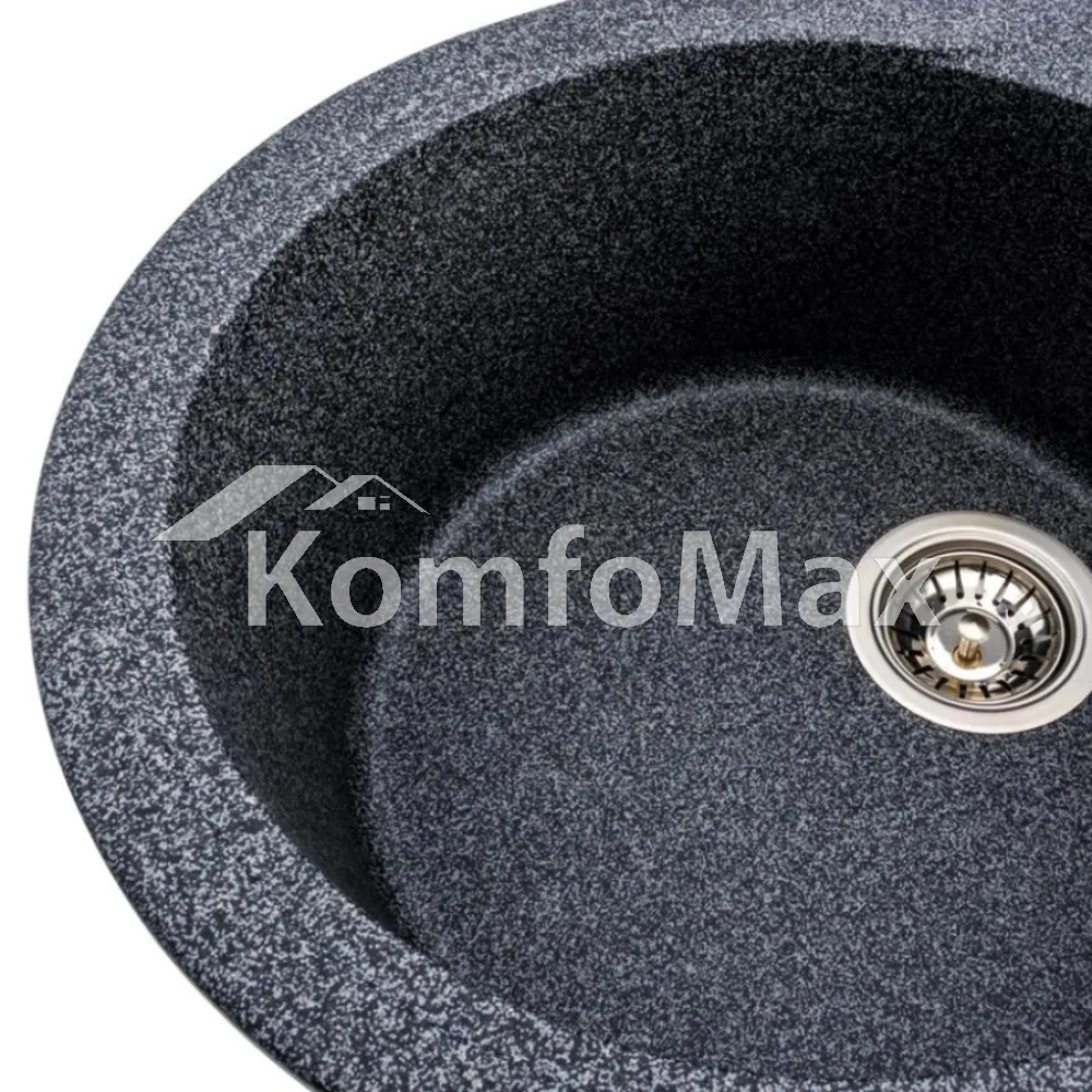 Гранітна мийка для кухні Platinum 5847 ONYX матова Графіт  - фото 3