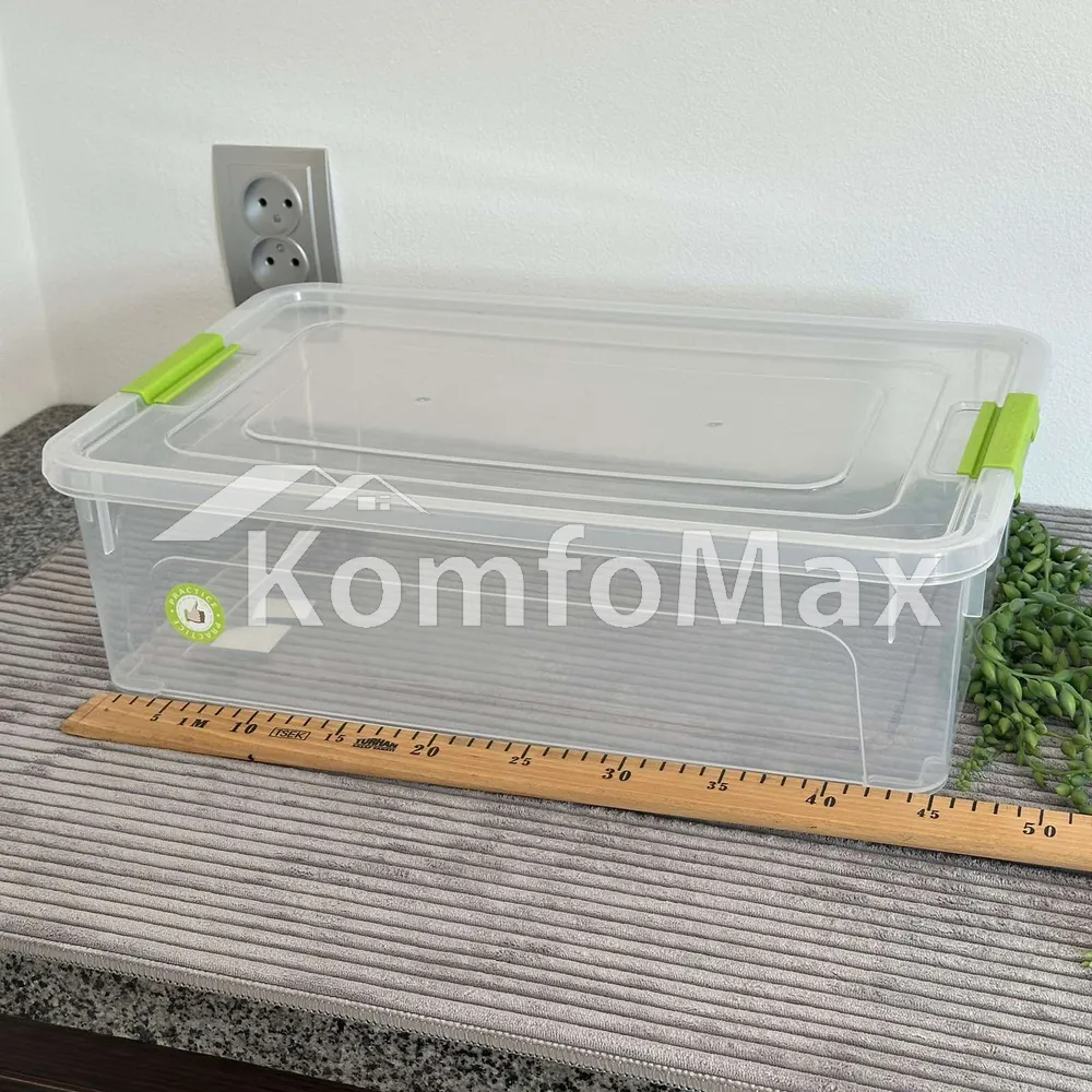 Контейнер Smart Box 14л. 49х32х14см. прозорий/оливковий  - фото 2