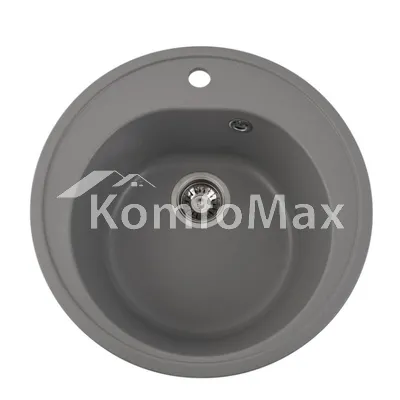 Гранітна мийка для кухні Platinum 510 LUNA матова Сірий металік