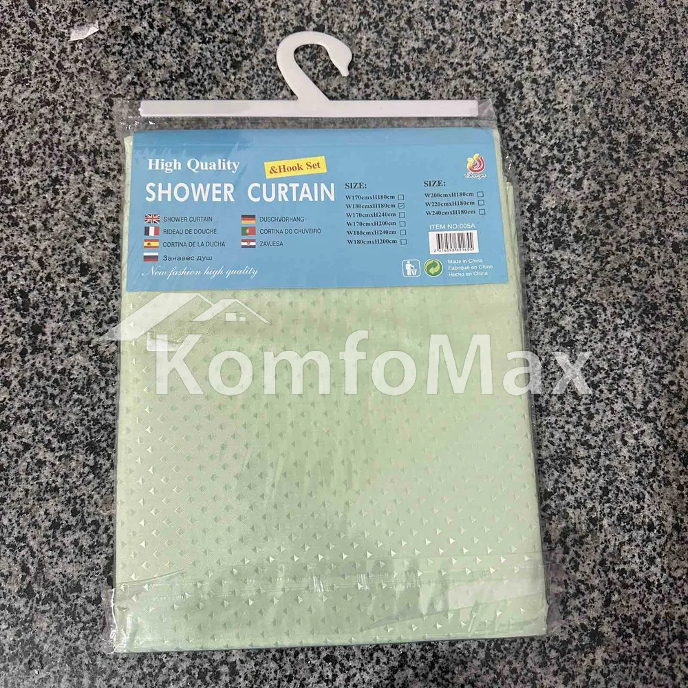 Шторка для ванної Shower curtain 180х180см салатовий  - фото 1