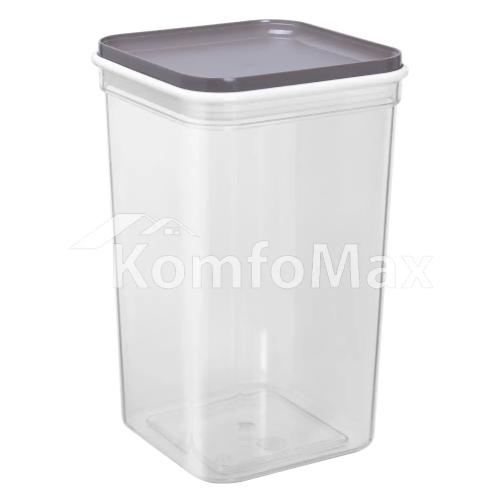 Ємність для сипучих продуктів Фікс 1,3л. прозорий/коричневий 