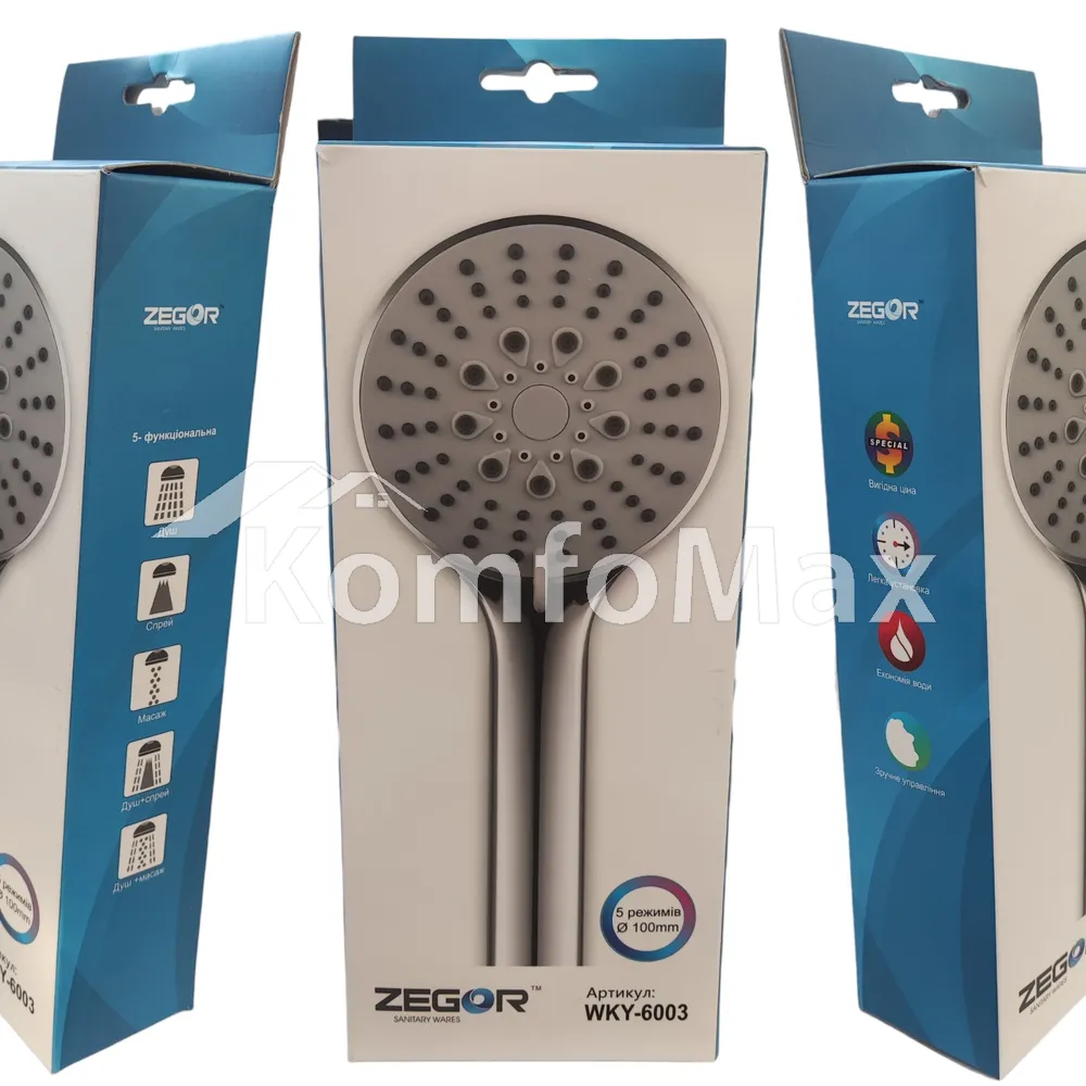 Лійка для душу ZEGOR WKY-6003, на 5 режимів  - фото 3