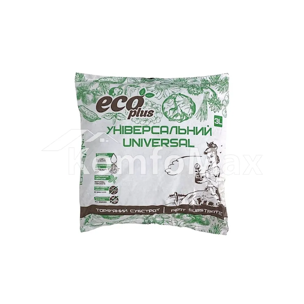 Субстрат торф’яний ECO PLUS універсальний 3л. 