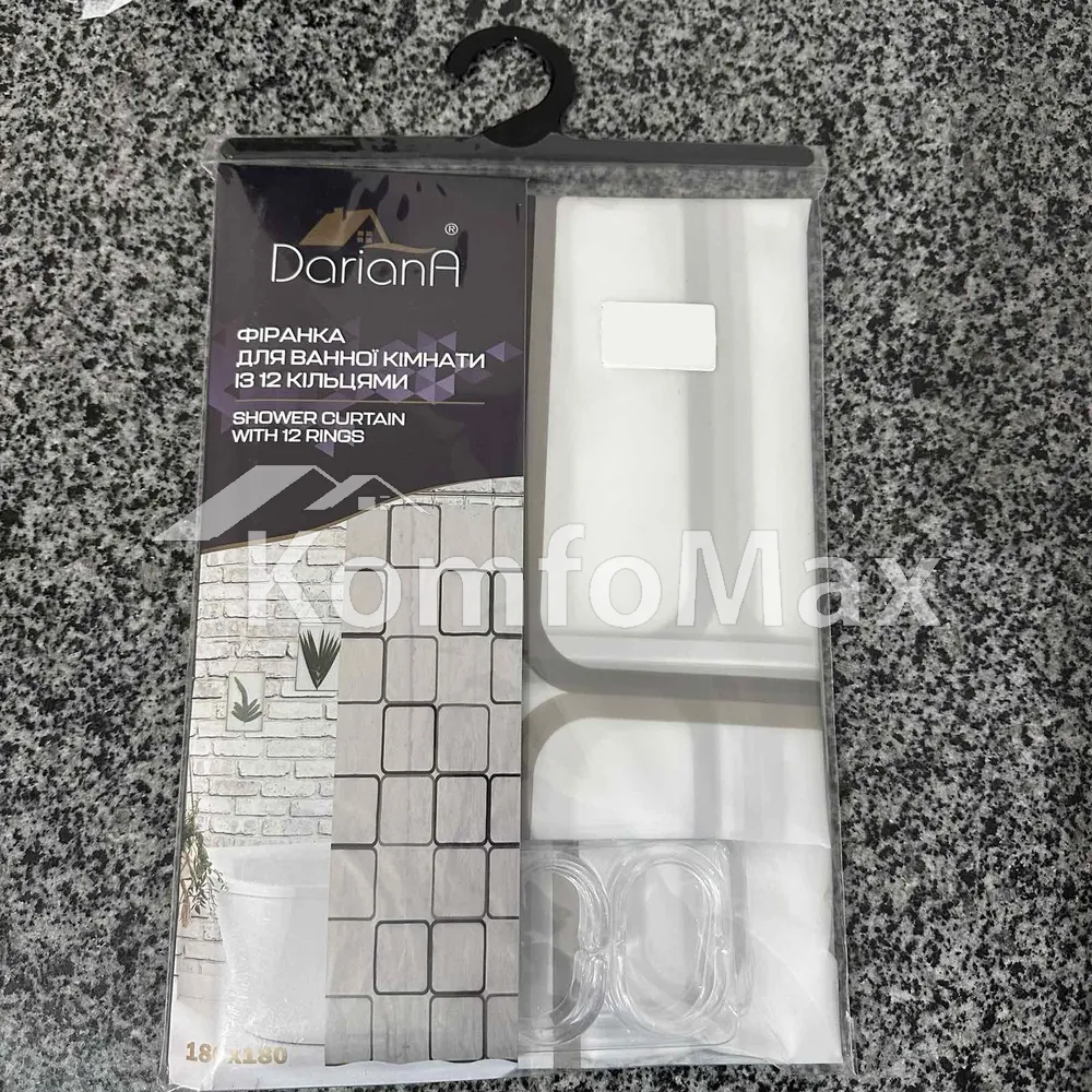 Шторка для ванної Dariana BH-1651 180х180см  - фото 1
