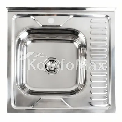 Мийка кухонна накладна Platinum 6060 0,7мм. L 600Х600мм. поліровка