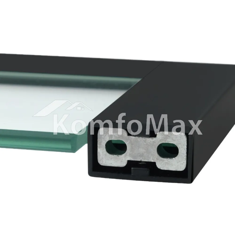 Полиця пляма скляна VENTA V163B 575х120х22мм чорний  - фото 3