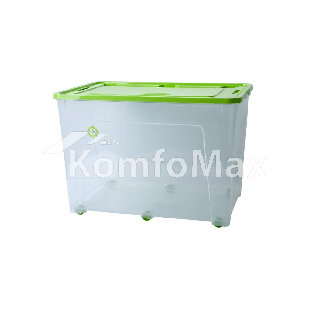 Контейнер Smart Box 70л. 59х39х40,5см. прозорий/оливковий  - фото 1