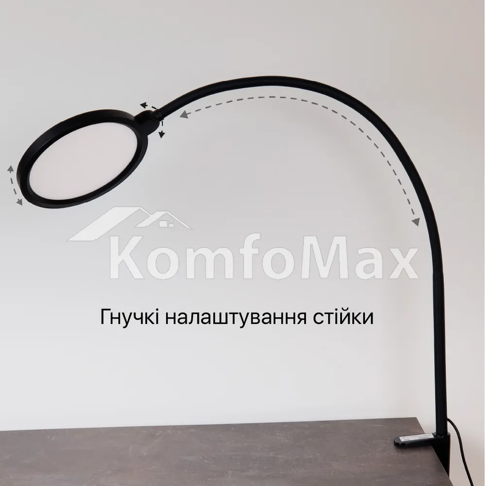 Настільна лампа Violux FLEX 10W 550Lm 3000-6500К чорний  - фото 4