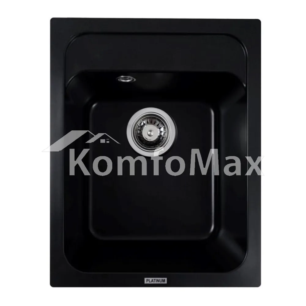 Гранітна мийка для кухні Platinum 4050 KORRADO матова Чорна 
