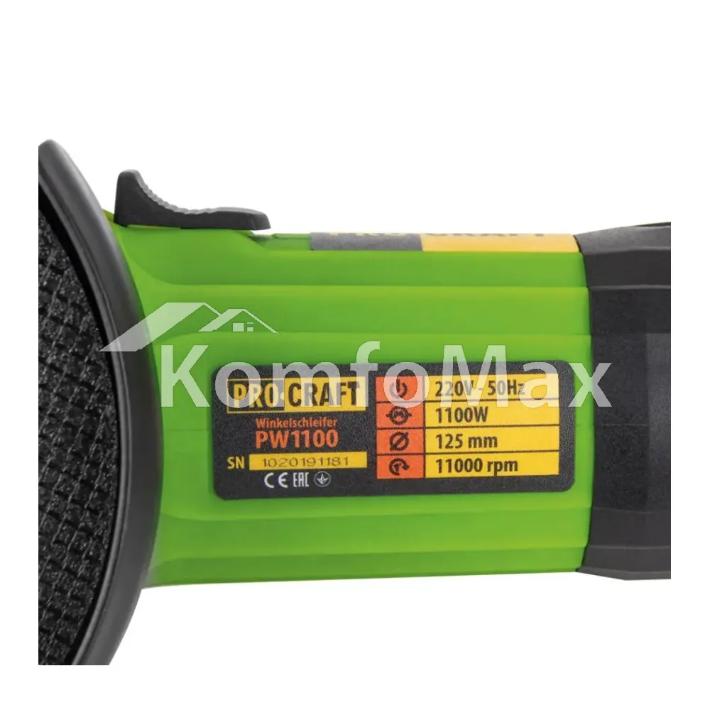 Кутова шліфувальна машинка (Болгарка) ProCraft PW1100 125мм  - фото 5