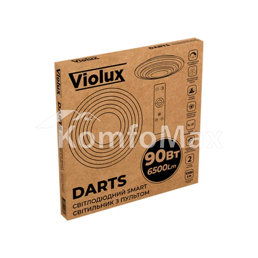 LED світильник VIOLUX smart DARTS круг 90W 3000-5000K IP20 220465  - фото 2