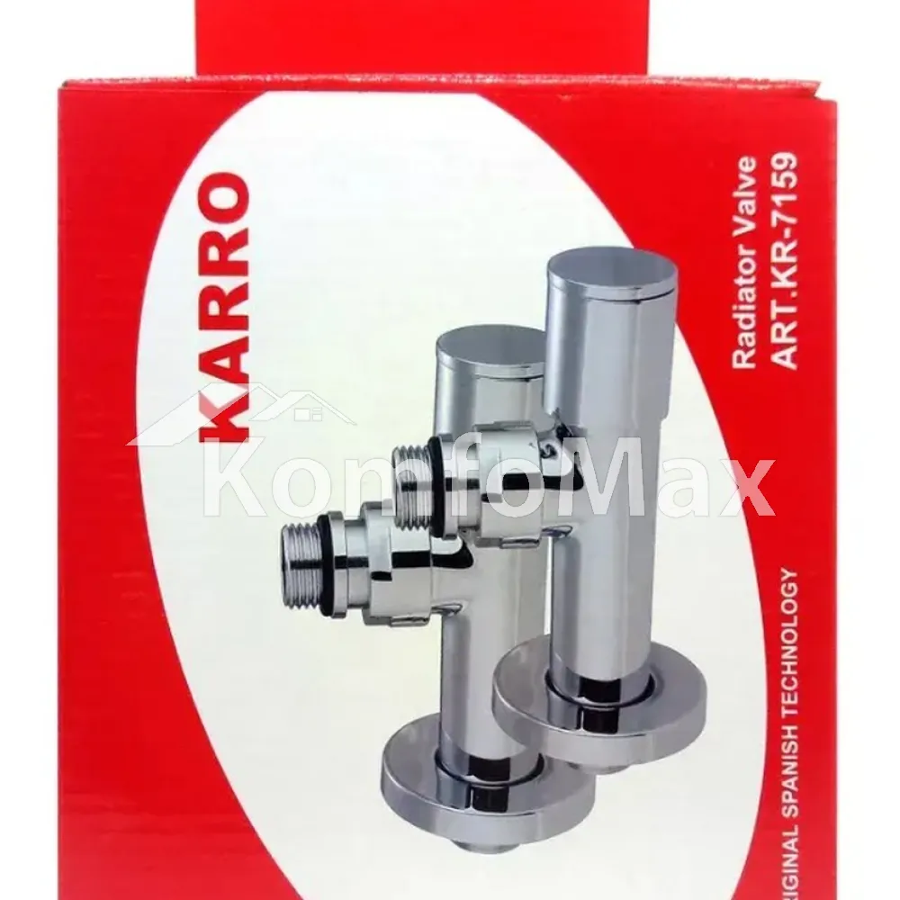 Комплект кранів для рушникосушки Karro 1/2 KR 7159 хром  - фото 2
