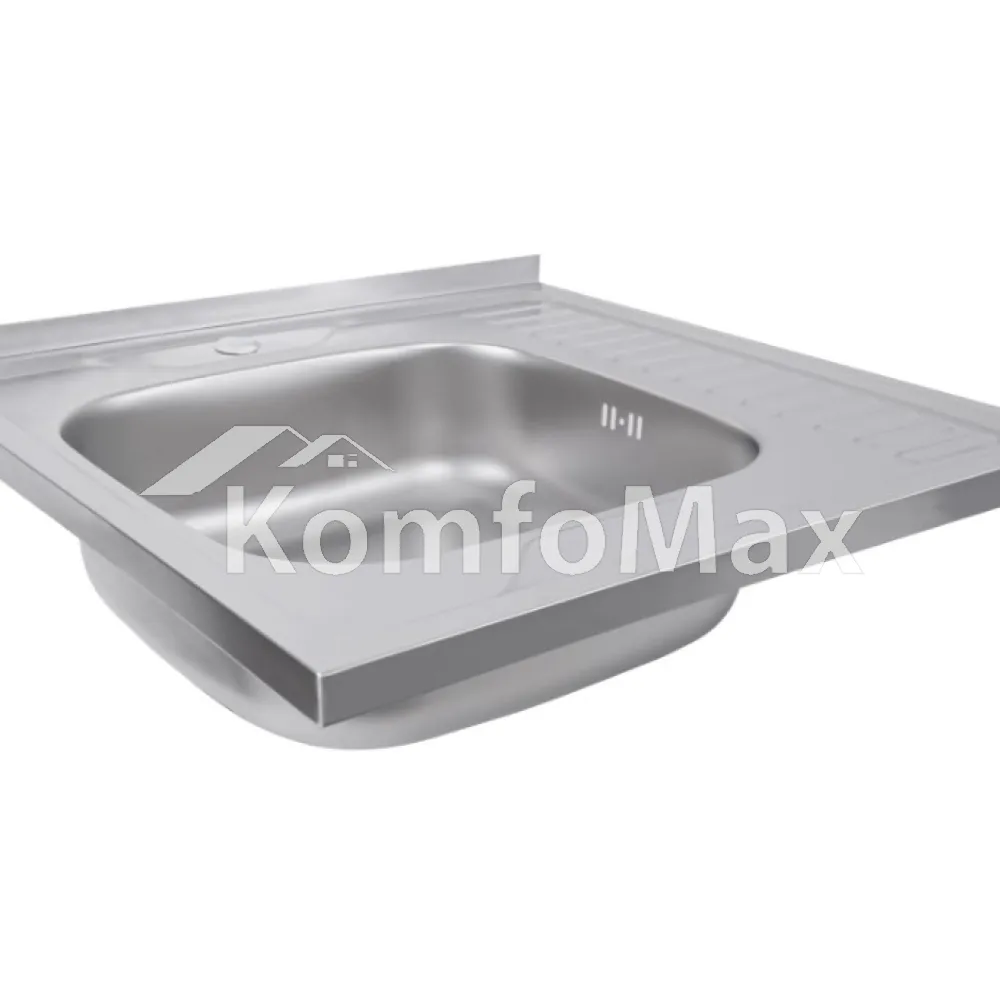 Мийка кухонна накладна Valeso 6060 0,7мм. L 600Х600мм. сатин  - фото 3